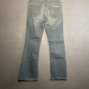 Calvin Klein Women's Charcoal Flare jeans size 4 inseam 31" 5 pocket EUC